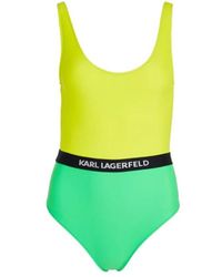 KARL LAGERFELD - Badmode ,Groen ,Colour Block Badpak - Lyst