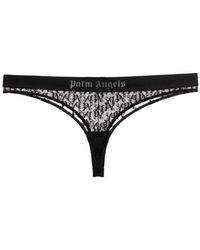 Palm Angels - Schwarze unterwäsche mit logo-bund im thong-stil - Lyst