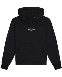Fred Perry - Hoodies & Sweatvesten ,Zwart ,Katoen Hoodie - Lyst