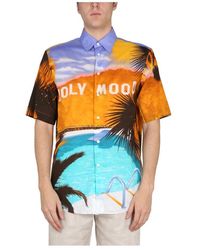 Etro - Overhemden ,Veelkleurig ,Katoen Gestreept Katoenen Shirt Met Korte Mouwen - Lyst