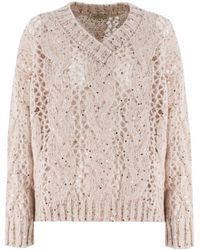 Panicale - Chique Sequin V-Neck Sweater - Lyst
