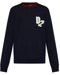 DSquared² - Truien & Vesten ,Blauw ,Wol Wool Sweater - Lyst