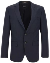 BOSS - Jassen ,Blauw ,Wol H-Huge Wol Blazer - Lyst