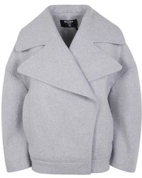 Balmain - Wollen Pea Coat - Lyst