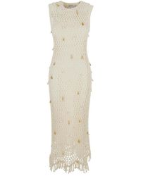Jonathan Simkhai - Kleedjes ,Wit ,Katoen Coralia Knit Charmed Midi Jurk - Lyst