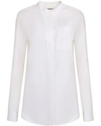 Jil Sander - Overhemden ,Wit ,Katoen Katoenen Shirt - Lyst