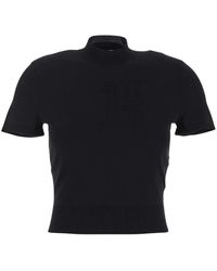 T By Alexander Wang - Gemischter stoff mock neck top - Lyst