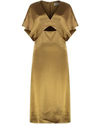 Yves Salomon - Satin Kleid Mit Front Cut-Out Detail - Lyst
