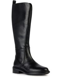 Geox - Schoenen ,Zwart ,Leer D Walk Pleasure Laarzen - Lyst