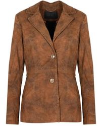 Guess - Jassen ,Bruin ,Leer Leren Bomberjack - Lyst