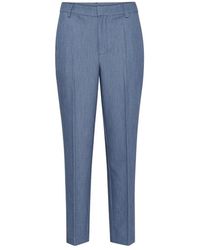 Kaffe - Blauwe Ritsbroek Straight-Leg - Lyst
