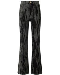 Roberto Cavalli - Broeken ,Zwart ,Denim Denim Jeans Met Een Streep Effect - Lyst