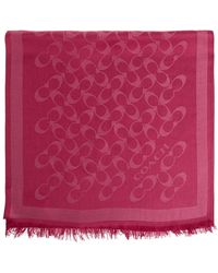 COACH - Accessoires ,Roze ,Wol Bias Signature C Oblong - Lyst
