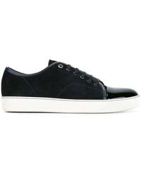 Lanvin - Dunkelblaue/weiße ledersneakers - Lyst