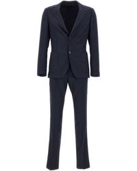 Lardini - Kostuums ,Blauw ,Tweed Tweedelig Pak - Lyst