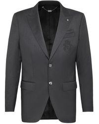 Billionaire - Jassen ,Grijs ,Wol Blazer Crest - Lyst
