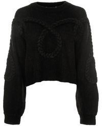 Munthe - Strickpullover mit frontalem zopf-detail - Lyst