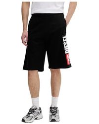 DIESEL - Korte Broeken ,Zwart ,Katoen P-Crow-Div Shorts - Lyst