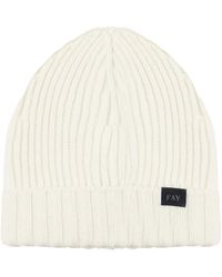Fay - Accessoires ,Wit ,Geribbelde Beanie Muts - Lyst