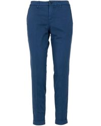 Fay - Blauwe Katoenen Broek - Lyst