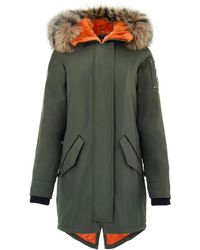 Moose Knuckles - Jassen ,Groen ,Katoen Giubbino Lungo Imbottito - Lyst