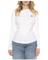 Levi's - Tops ,Wit ,Katoen Long Sleeve Top - Lyst