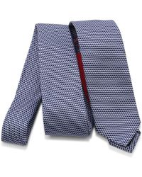 BOSS - Hugo cravatta blu scuro seta - Lyst