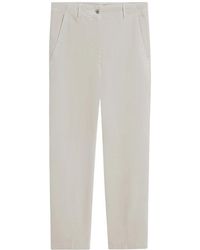 Cinque - Broeken ,Wit ,Katoen Zachte Velvet Broek Met Casual Snit - Lyst