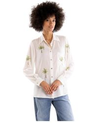 5 PROGRESS - Overhemden ,Wit ,Polyester Klassiek Gesneden Overhemd - Lyst