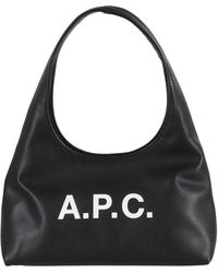 A.P.C. - Schwarze Eco-Leder Schultertasche Ninon - Lyst
