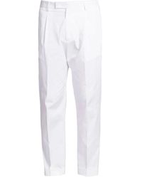 Low Brand - Pantaloni in twill di cotone bianco - Lyst