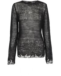 Cortana - Truien & Vesten ,Zwart ,Kasjmier Open Knit Jersey - Lyst