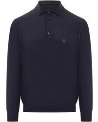 Etro - Truien & Vesten ,Blauw ,Wol Trui Met Ronde Hals - Lyst