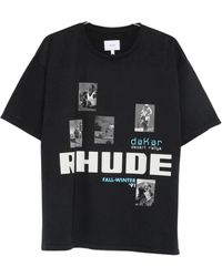 Rhude - Graphic Print Crew Neck T-Shirt - Lyst