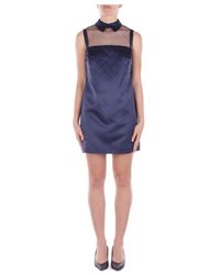 Elisabetta Franchi - Blaue Kleider Mit Transparenten Details - Lyst
