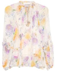 Zimmermann - Luna Ruffle Blouse - Lyst
