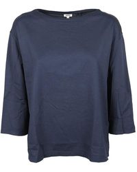Aspesi - Blauer Bootshalsausschnitt-Top - Lyst
