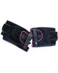 KARL LAGERFELD - Accessoires ,Zwart ,Leer K/Autograph Rhinestone Fingerless Gloves - Lyst