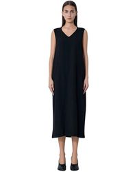 Yohji Yamamoto - Kleedjes ,Zwart ,Double Knit Midi Jurk - Lyst