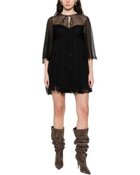 Chloé - Kleedjes ,Zwart ,Velato Short Dress - Lyst