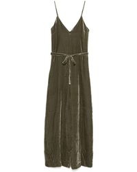 Gold Hawk - Jumpsuits & Playsuits ,Groen ,Groene Velvet Palazzo Jurk Met V-Hals - Lyst