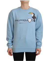 Philippe Model - Blauwe Sweater Met Logo Print En Lange Mouwen - Lyst