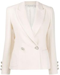 Alessandra Rich Double-breasted Jacket H Crystal Buttons - Wit