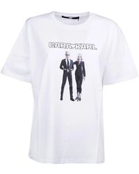 KARL LAGERFELD - Tops ,Wit ,Katoen Avatar T-Shirt - Lyst