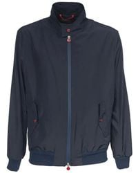 Kiton - Jassen ,Blauw ,Polyester Lichtgewicht Bomberjack - Lyst
