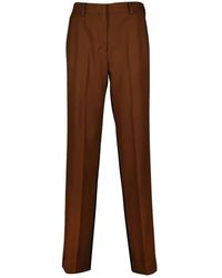 Burberry - Pantalones de lana rectos diseño tricolor - Lyst