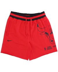 Nike - Fitness ,Rood ,Katoen Chicago Bulls Fleece Shorts - Lyst
