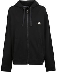 Fiorucci - Hoodies & Sweatvesten ,Zwart ,Katoen Zwarte Hoodie Met Rits - Lyst