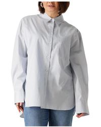 Gestuz - Blauwe Katoenen Blouse Noellegz Shirt - Lyst