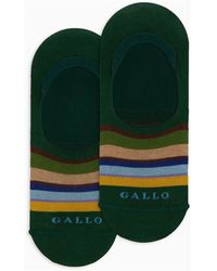 Gallo - Grüne Baumwoll-Invisible-Socken Mit Mehrfarbigen Streifen - Lyst